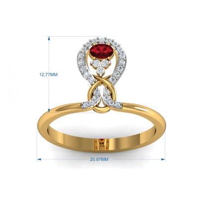 Lara Ruby Diamond Ring in Gold